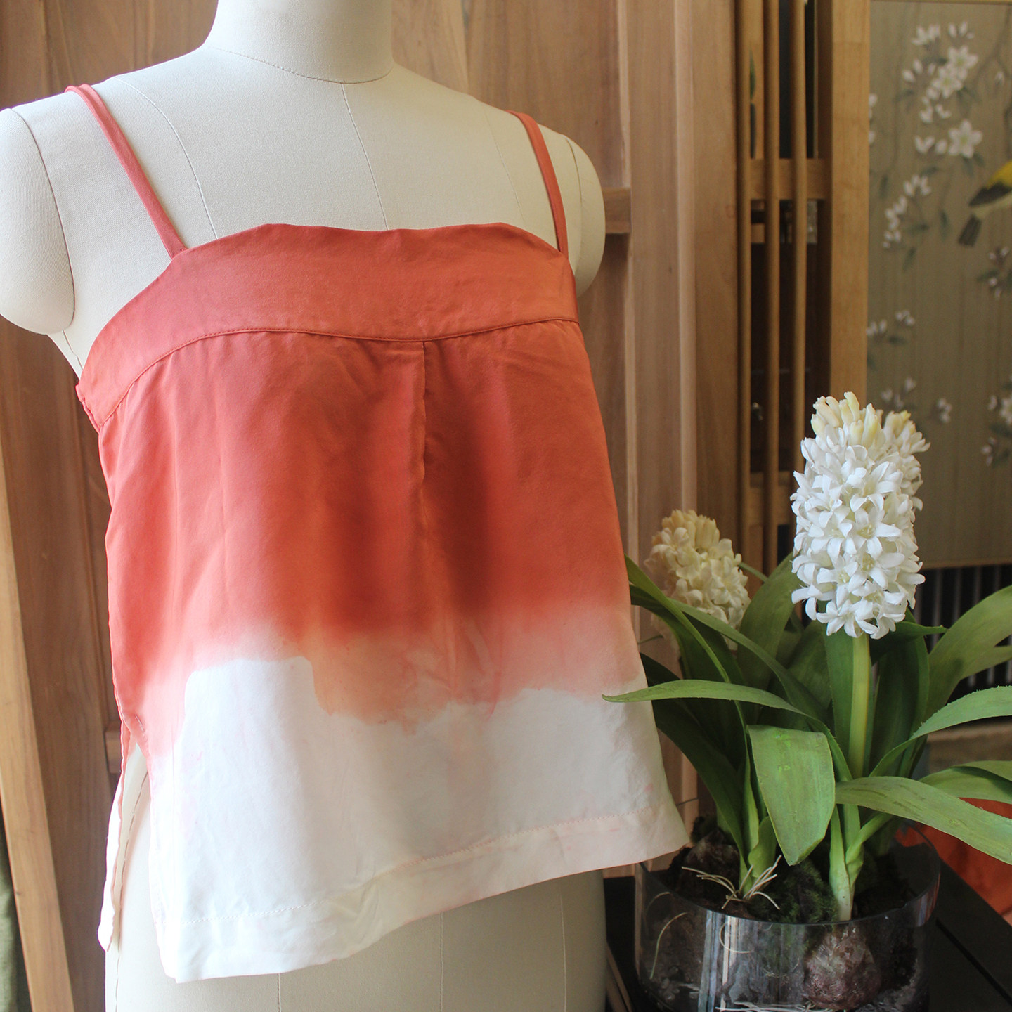 彤云 桑蚕丝草木染渐变橙黄色改良宋制抹胸汉服 特价日常吊带内搭,女装/女士精品,汉服上装,淘宝优惠券,粉丝福利购,淘宝优惠卷