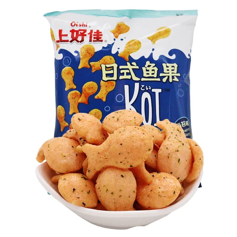 上好佳 日式鱼果海苔味42g 膨化食品 休闲追剧零食 好吃美味