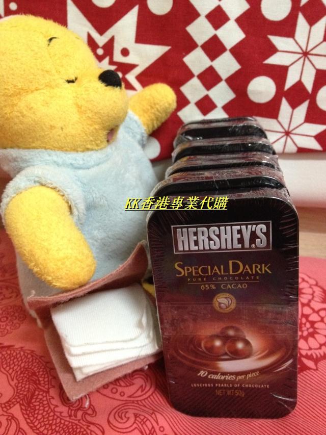香港代购 原装进口 好时/HERSHEY`S 65%可可黑朱古力 铁盒 50G