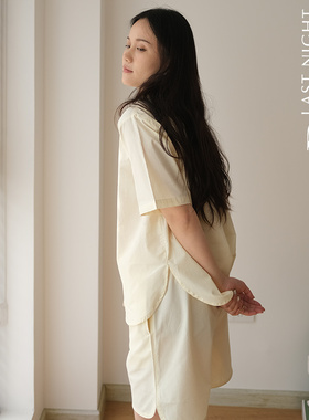 LNParty 日式凉感纯棉睡衣女夏季短袖短裤清新舒适休闲家居服套装