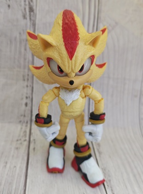 正版Sonic刺猬索尼克超级夏特黄色变身形态手办模型公仔玩偶人偶