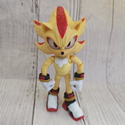 正版Sonic刺猬索尼克超级夏特黄色变身形态手办模型公仔玩偶人偶
