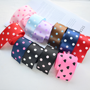 38MM大波点丝带缎带diy发夹材料热卖手工头饰发饰发箍DIY饰品配件