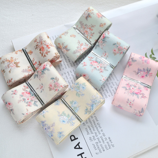 4cm宽国风小碎花双面棉带丝带手工diy蝴蝶结发饰材料缎带绸带织带