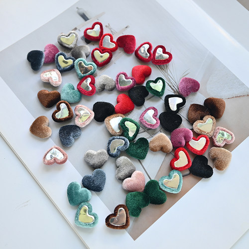 平底包扣丝绒爱心装饰用扣