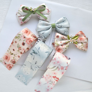 4CM中国风双面印花织带丝带手工diy发饰头饰蝴蝶结材料自制发夹用