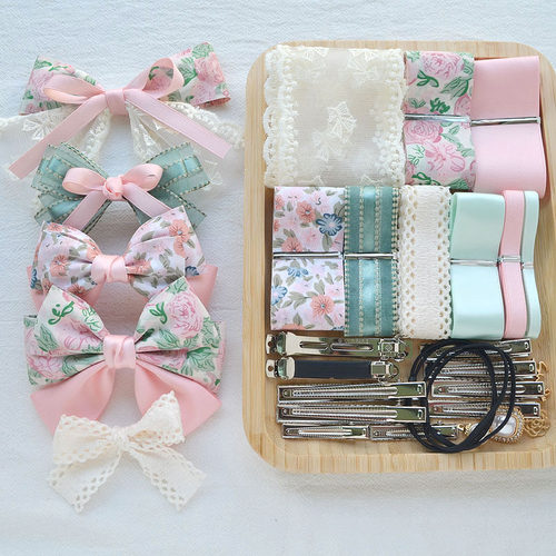 韩版花朵发饰手工发夹材料包