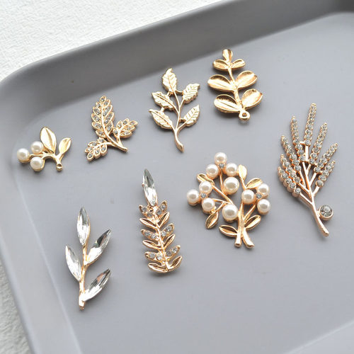 合金水钻树叶植物配件手工diy