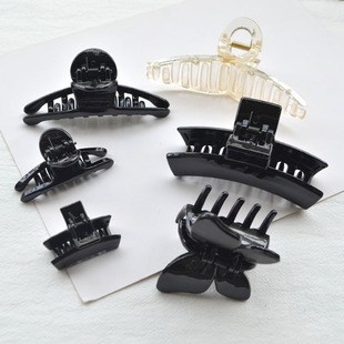 油亮塑料抓夹法式慵懒风盘发抓发夹 手工发饰自制插梳DIY饰品配件