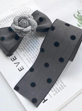 5CM灰色波点西装料布艺带手工发饰头饰材料DIY饰品配件自制蝴蝶结