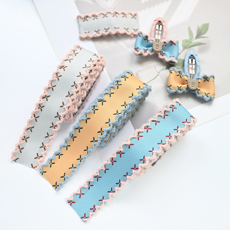 25MM钩边X纹织带手工DIY发饰