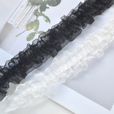 4CM黑白色洛丽塔diy手作材料雪纱