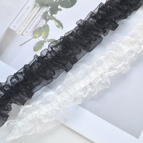 4CM黑白色洛丽塔diy手作材料雪纱