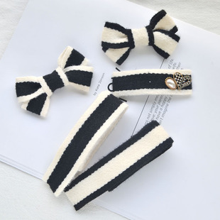 2.5CM秋冬黑白小香风毛绒织带手工发饰材料DIY自制蝴蝶结发夹配件