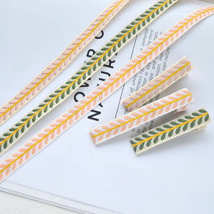 9MM单面提花树叶织带丝带彩带手工发饰头饰材料DIY饰品配件蝴蝶结