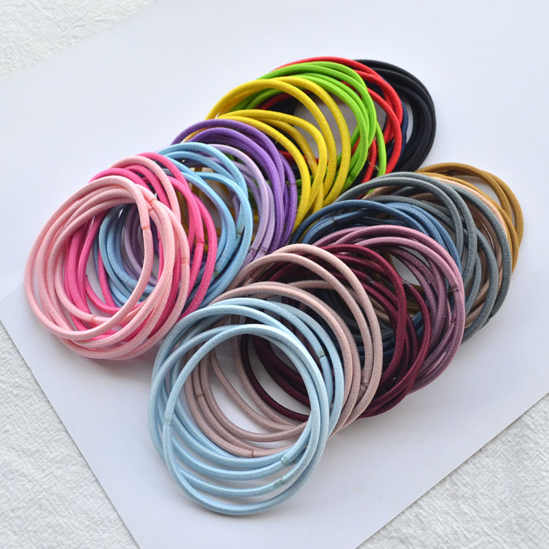 2MM彩色细皮筋头绳发绳头扎手工发饰头饰材料DIY饰品配件儿童饰品