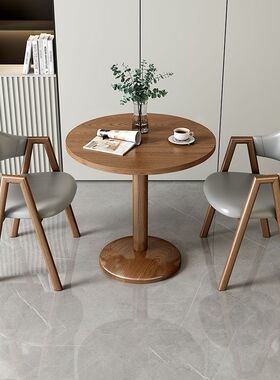 简约现代休闲小户型接待洽谈桌椅组合奶茶咖啡店饭餐桌阳台小圆桌