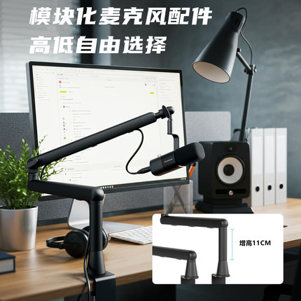 麦克风悬臂支架超强承重电竞游戏直播电容咪桌面支架三段万向旋转