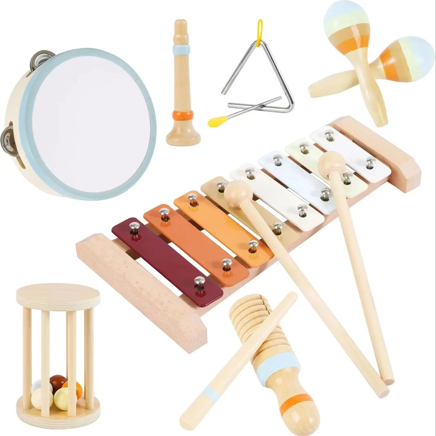 Baby Musical Instruments Montessori Wooden Toys,Percussion X