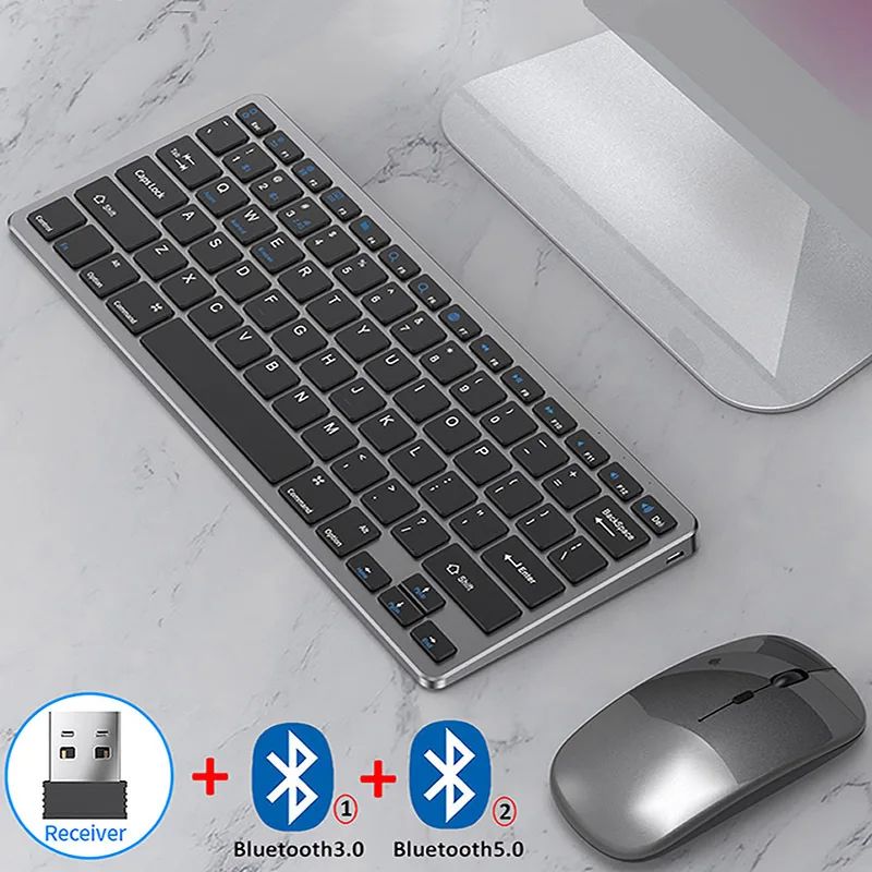 Portable Ergonomic Silent Wireless Keyboard Mouse Combo 2.4G