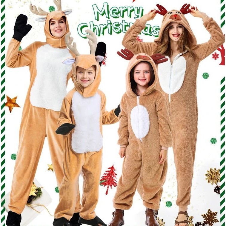 Christmas Cosplay Cute Reindeer Animal Costume Family Matchi
