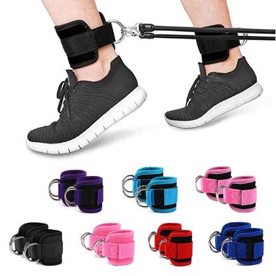 2PCS Ankle Straps Cable Double D-Ring Ankle Cuffs For Gym Wo