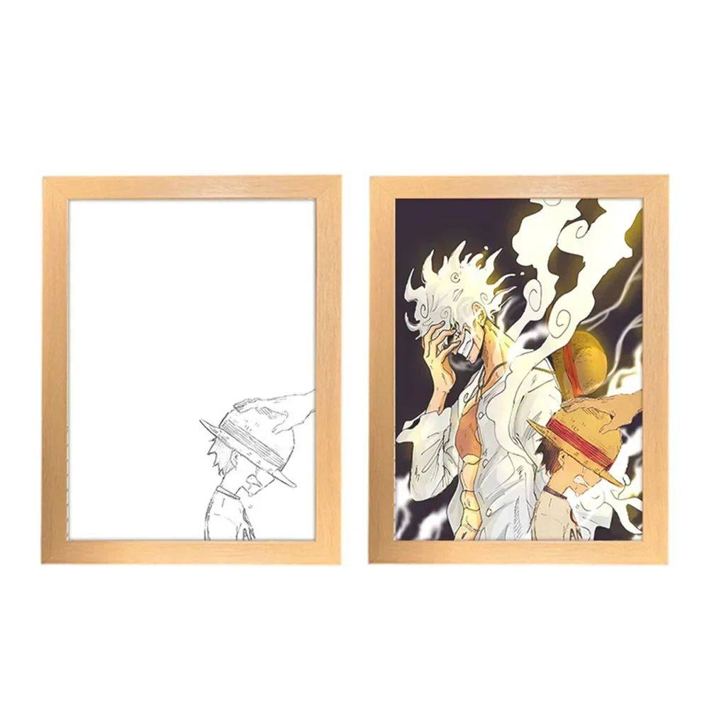 One Piece Creative Photo Frame Night Light Toy Anime Charact
