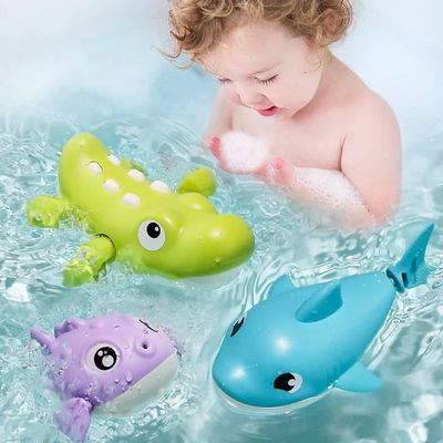 1PC Toddler Baby Bath Toy Cute Cartoon Swimming Crocodile Cl