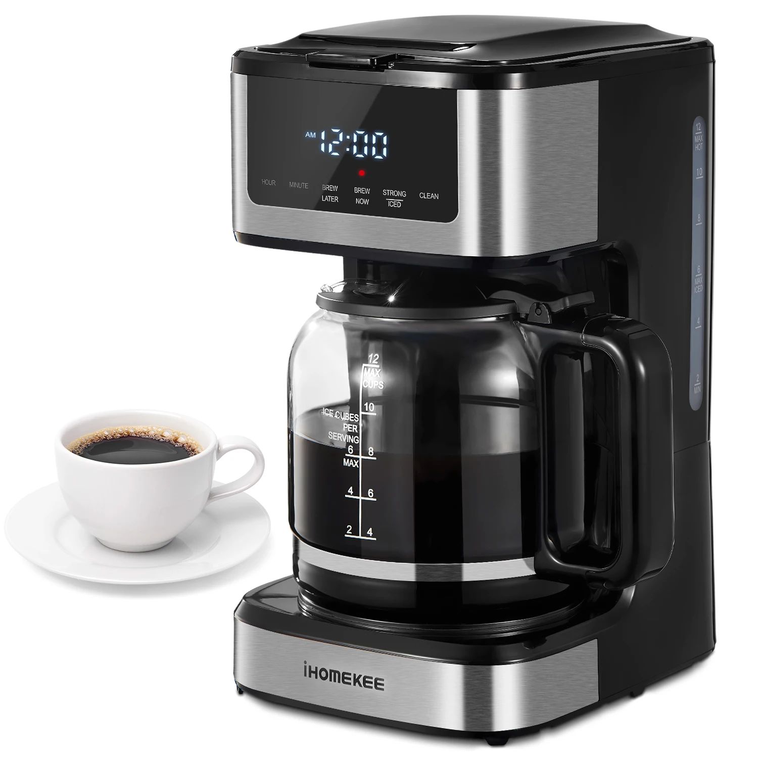 Programmable Drip Coffee Maker 12 Cup, Coffee Machine with I