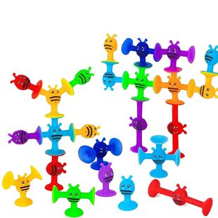 Bees Suction Cup Toy, Soft Building Blocks Pop Sucker,Small