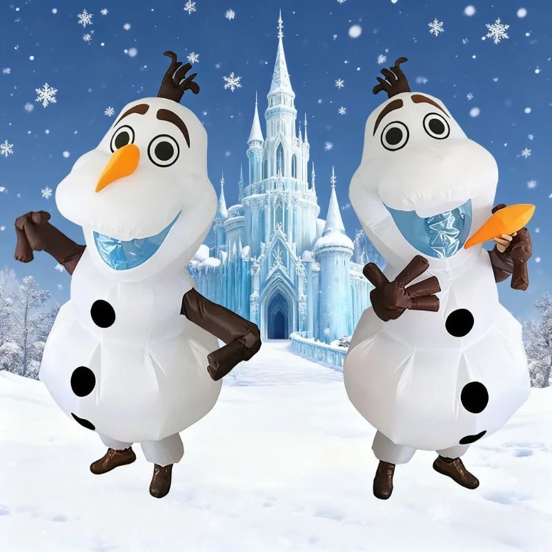 Adult Inflatable Olaf Snowman Costume Funny Blow Up Olaf Sno
