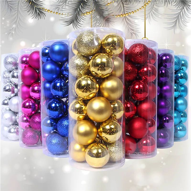 24PCS Christmas Balls Christmas ree Ornaments Ball Xmas Hang
