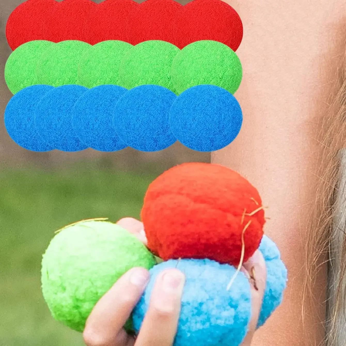 15PCS Reusable Sponge Water Balls Colorful  Adult Kids Spong