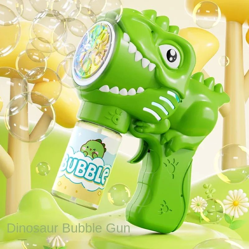 6-hole Dinosaur Bubble Machine Fully Automatic Bubble Gun El