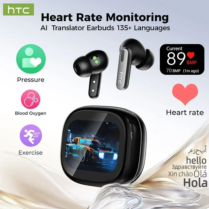 HTC NE46 Sports Wireless Bluetooth Headphones with Heart Rat