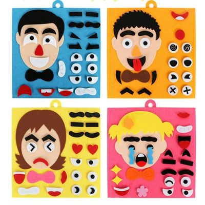 Children DIY Make a Face Sticker Books forParent-child Activ