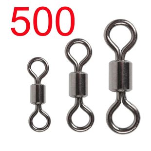 500pcs Bearing Swivel Fishing Connector Stainless Steel Carp