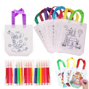 5 Sets DIY Graffiti Bag & Coloring Markers Handmade Painting