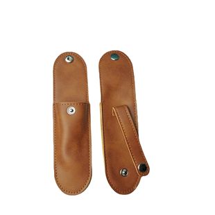 Leather Sheath for Folding Knife: Portable, with Flashlight