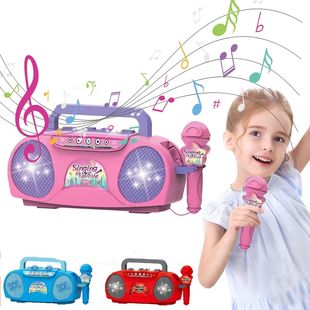 Kids Microphone Karaoke Machine Music Instrument Toys with L
