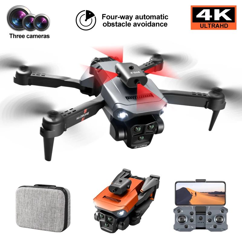 Drone K6MAX Professional 4K HD ESC three camera Wifi FPV 360