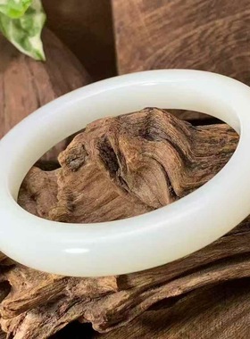 保真正品 一级白新疆和田玉手镯腕间风情64.5圈口油性出色大圈口