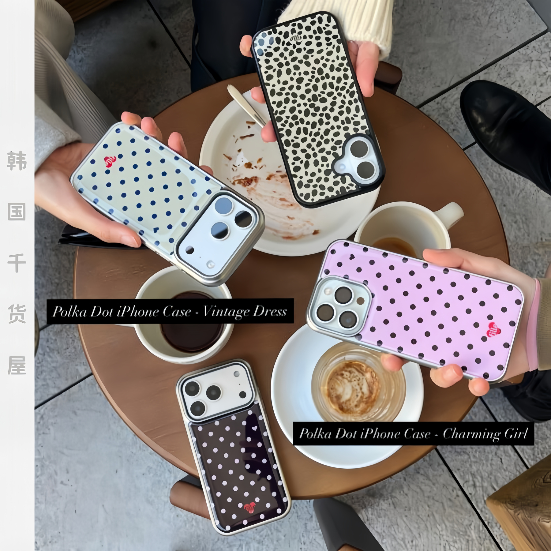 fille韩国代购ins复古碎花波点17promax银边滴胶壳豹纹黑边手机壳