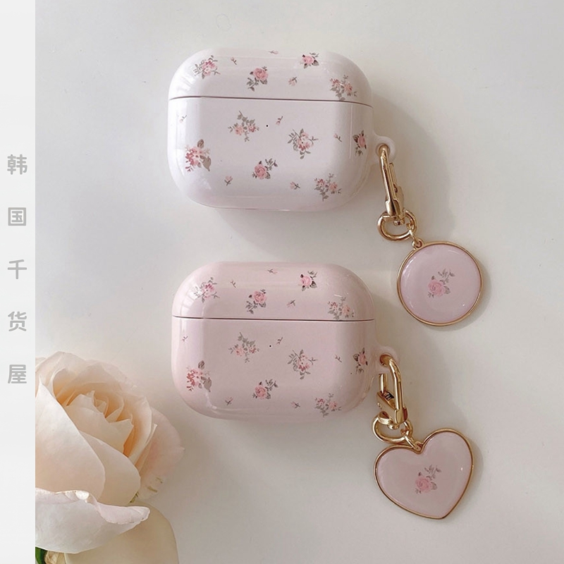 romanticmood韩国代购ins小众设计玫瑰碎花airpods pro2代耳机壳三星buds耳机保护套