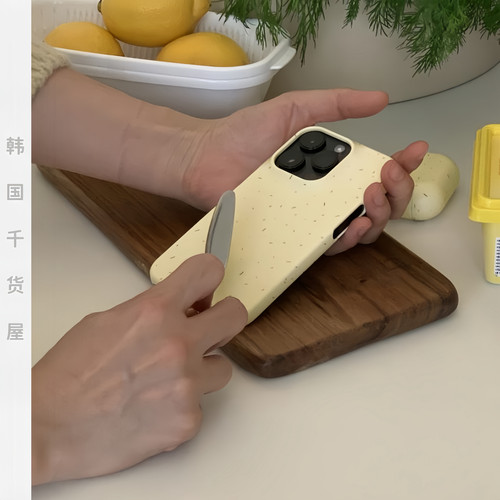 极简柠檬黄油彩色点点手机壳