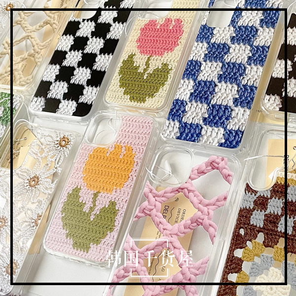 delphin创意毛线针织印花手机壳