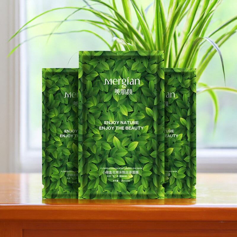 美肌颜小绿盒弹力蛋白洋甘菊补水亮肤舒缓烟酰胺面膜旗舰店正品