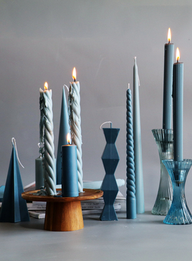 ins风莫兰迪雾霾蓝色香薰蜡烛小众高级天然大豆蜡烛卧室淡香浪漫