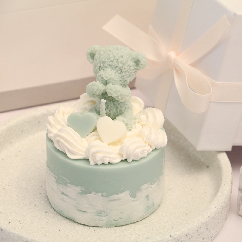 少年游小熊蛋糕香薰蜡烛生日礼物