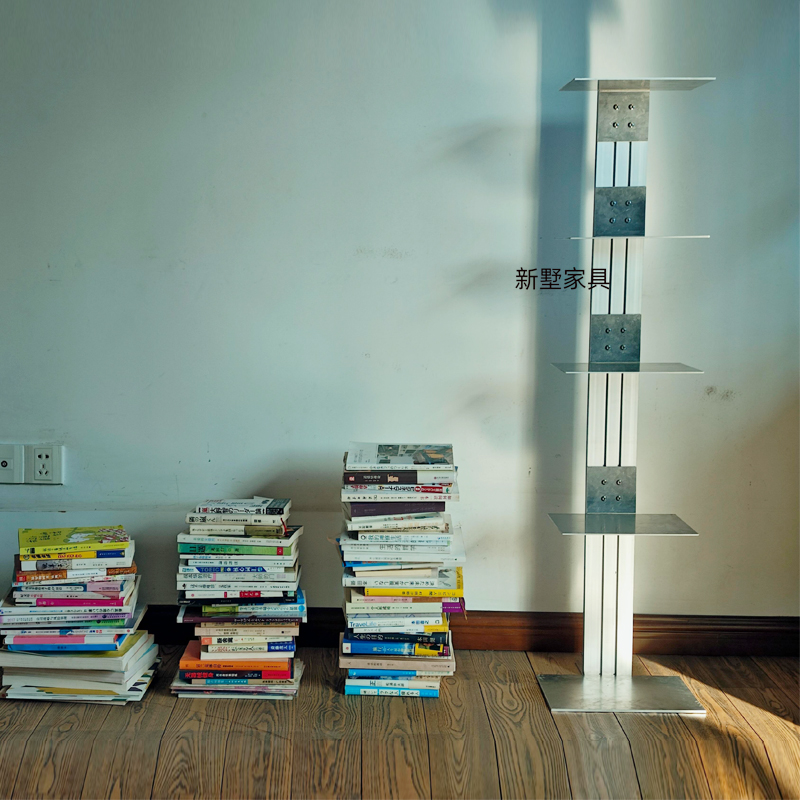 工业风铝型材书架杂志架创意书房收纳架客厅隐形落地多层置物架子